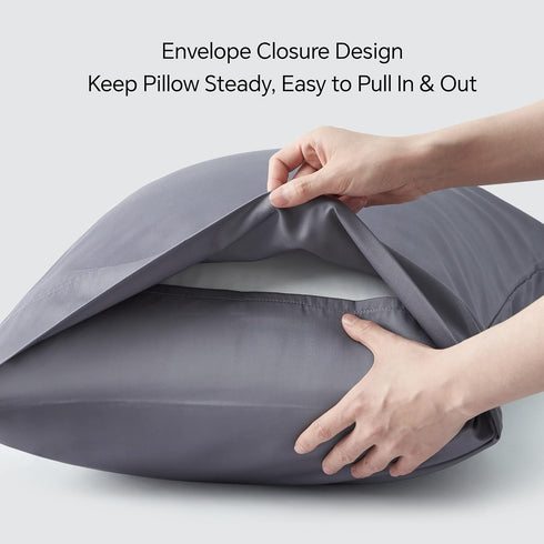 BEDELITE Body Pillow Cover, Rayon from Bamboo, Cooling Pillowcase for Hot Sleepers, Grey 20x54 Inches