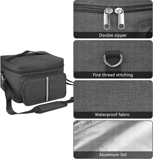 Toaster Storage Bag - Dark Grey, Compatible with 4 Slice Toasters, Portable Storage Bag with Zipper for Extra