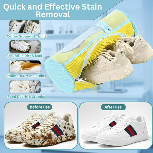 GEWON Set (7-in-1) 4 Shoe Washing Machine Bag Durable Mesh Sneaker Laundry Bags for Washing & Air-Drying Shoes