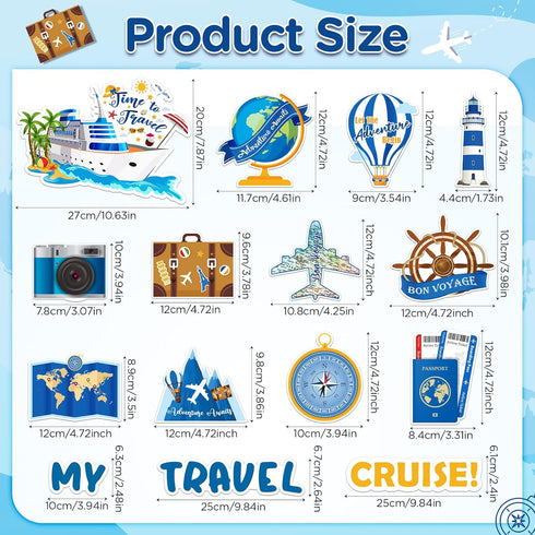 15 Pcs Cruise Door Decorations Magnets, Funny Refrigerator Magnets for Travel and Celebrations