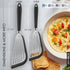 Stainless-Steel Slotted Flex Fish Turner, Set of 2, Kitchen Spatulas for Nonstick Cookware, Cooking Utensils for Flipping Eggs & Pancakes, Heat-Resistant, BPA Free, Dishwasher Safe, Black by FONGLUAN
