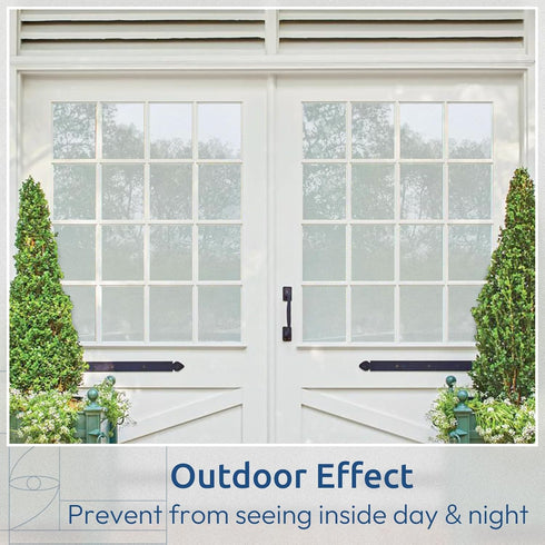 rabbitgoo Window Privacy Film, Non-Adhesive Frosted Glass Window Film for Bathroom, Matte White 35.4" x 78.7"