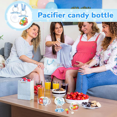 24 3.15 Inch Nuenen Pcs Mini Baby Shower Bottle Fillable Blue Plastic Candy Bottles Bulk Candy Container for Baby