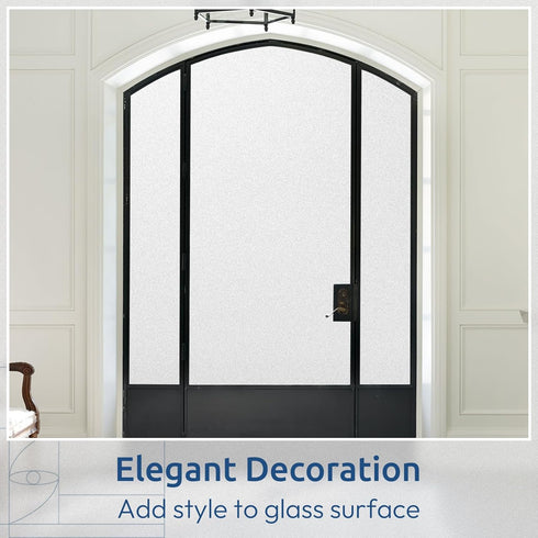 rabbitgoo Window Privacy Film, Non-Adhesive Frosted Glass Window Film for Bathroom, Matte White 35.4" x 78.7"