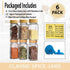 Glass Spice Jars with Bamboo Airtight Lids, 6 Pack, 4 oz Square Bottles with Shaker Lids