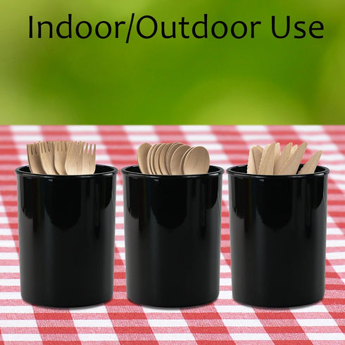 Reston Lloyd Small Utensil Holders, 3-Piece Set, Multipurpose Cookware Storage Crock, Durable BPA-Free Plastic