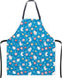 KOPY Cat Apron for Women - Cute Waterproof Apron with Pockets for Kitchen, Cooking, Grooming, Gardening, Colorful Fun
