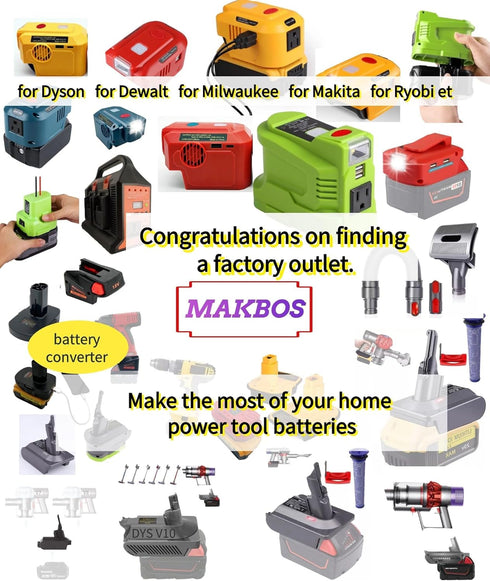 Adapter for Ryobi for Dyson V7V8 Replacement Battery, for Dyson V7V8 Series Cordless Stick Vacuum Cleaner