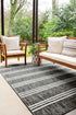 Unique Loom Outdoor Collection Area Rug - Anguilla, 2' x 3' 1' Rectangle, Charcoal/Ivory