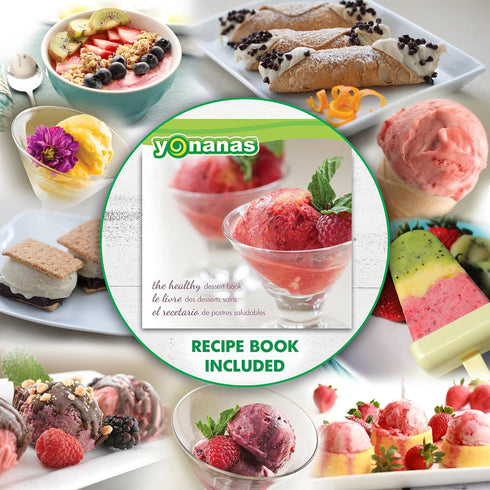 Yonanas 902RD Classic Vegan Non-Dairy Frozen Fruit Soft Serve Dessert Maker, BPA Free, Red
