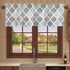 Valances Curtains for Living Room, Retro Blue Moroccan Geometric Pattern Semi Sheer Valance, 42''x12''