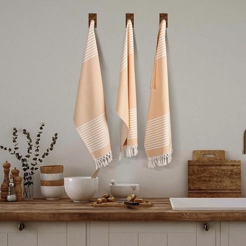 Set 4 100% (18" 28") TWINY threads of Cotton Turkish Kitchen Towels with Hanging Loop & Tassels X | Ultra Washcloth