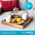 BIRDROCK HOME Wooden Serving Tray with Handles - Farmhouse Decor - Square Top Breakfast Trays - Tea Cheese Board