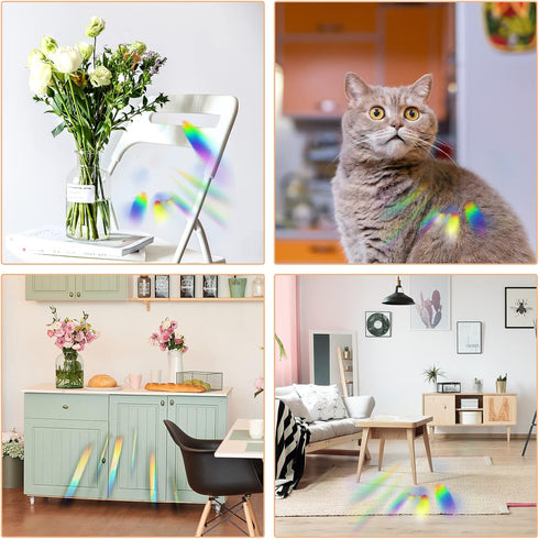 Lystaii 38 Pcs Window Clings, Rainbow Decals for Anti Collision Bird Strikes on Glass Windows