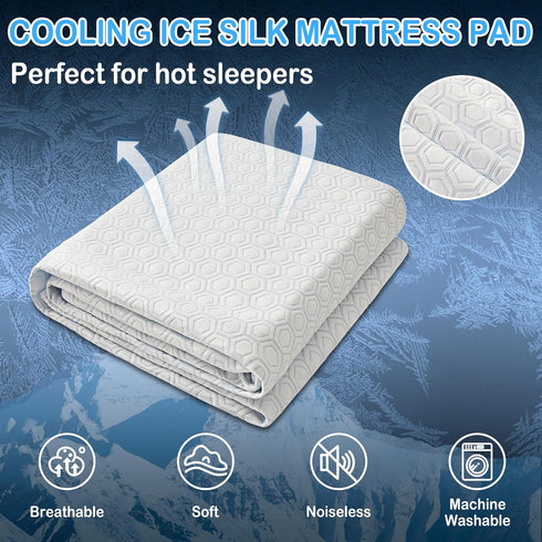 Mooreeke Premium Full Size Nylon Mattress Protector - 100% Waterproof, Naturally Cooling, Fitted Cover for Up to 14"