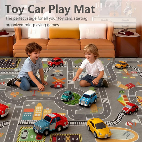 KEBEXXY Room,35X59Inch/90X150CM Kids Rug Play Mat Great for Playing with Cars and Toys,Educational Kid Road and Traffic