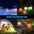 IP65 8-inch LOFTEK Solar Ball Lights with Ground Pile, RGB Colors Changing Floating Pool Ball Lights, Waterproof USB