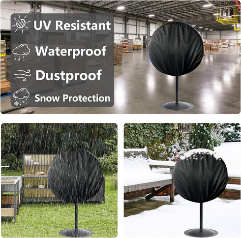 Wall Mount Fan Cover, Waterproof Outdoor Covers for 18-20 Inch Industrial and Pedestal Fans, Black