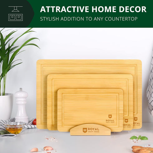 ROYAL CRAFT WOOD Cutting Board Stand, Organizer for Cutting Board Sets, Holds up to 3 Cutting Boards to 0.6 Inches Thick