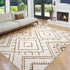 5x7 LIVEBOX Western Area Rug, Beige Washable Rugs for Living Room Bedroom, Non Slip Moroccan Tribal Rug Low Pile