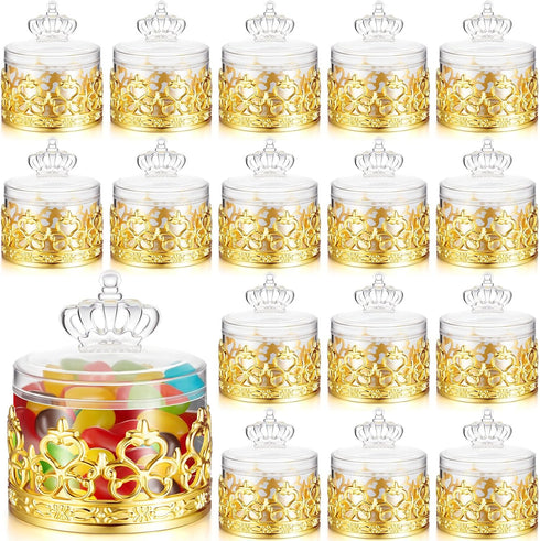 Cunhill 18 Pcs Mini Candy Bottles Mini Plastic Jars with Lids Small