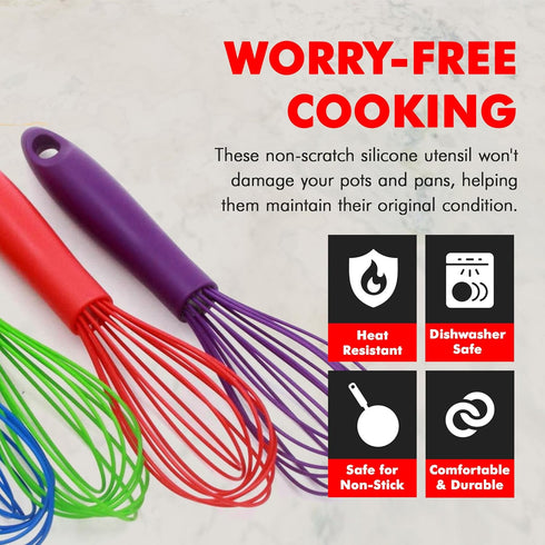 Chef Craft Premium Silicone Wire Cooking Whisk, 10.5 Inch, Gray