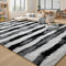 5x7 Black and White Fluffy Soft Plush Striped Area Rugs for Bedroom,