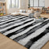 5x7 Black and White Fluffy Soft Plush Striped Area Rugs for Bedroom,