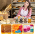 24 Pack 2.7 oz Patelai Glass Bear Shaped Honey Jars with Lids Reusable Small Tilted Bear Glass Bottles Containers