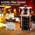 French Press Coffee Maker, 304 Stainless Steel, 4 Filters System, Heat Resistant Borosilicate Glass