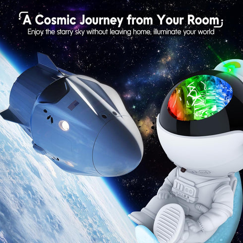 Rossetta Dimmable Astronaut Galaxy Projector, Star Projector for Bedroom, LED Night Light for Kids with Timer