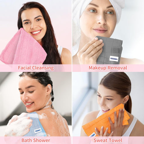 50 Pack Microfiber Washcloths, Wash Cloths Face Towel, Soft Lint Free Quick Dry Gym Towels, Absorbent Multi-Purpose