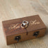 Ella Celebration Wood Ring Box for Wedding Ceremony, Rustic Vintage Ring Bearer Box, His & Hers