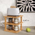 2 Pack Shelf,3 Bamboo Corner Tier Kitchen Cabinet Organizer for Plates and Dishes,Pantry Storage and Spice RackNatural