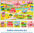 Play-Cozy Booooom Jackson Enchanting Kids Pink Castle Rug with Cartoon Park-Flower,Shoes,Clothes,House Design-Perfect