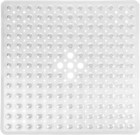 Yimobra Non Slip Shower Stall Mat, 21x21 Inch, Soft Square Bath Mat with Suction Cups and Drain Holes