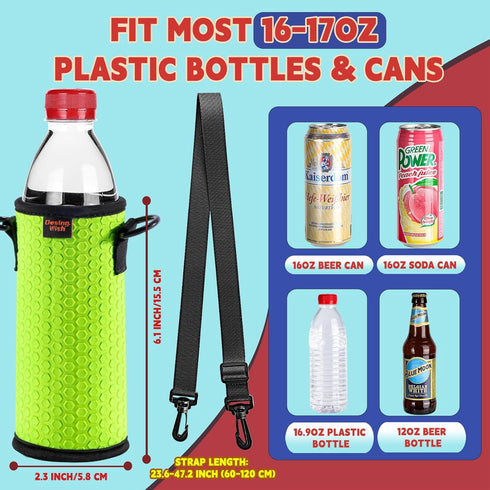 16.9 oz 16 17 18 oz 4 Desing Wish Portable Plastic Bottles Insulators Sleeves Beverage Bottle/Can Sleeves Holder