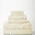 6 Set-Medallion Modern Threads Piece Jacquard/Solid Towel Swirl Ivory