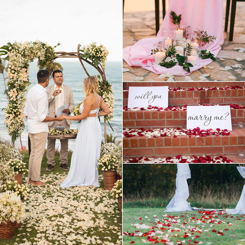 Attmu 3200 Pcs Artificial Rose Petals, Valentines Day Decorations for Home, Fake Flower Petals for Wedding