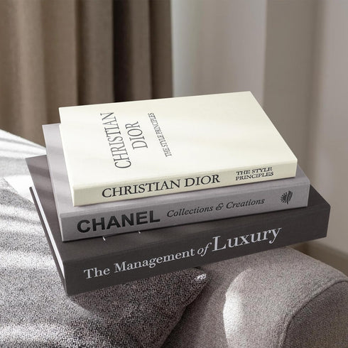 '-Set 3 Aesthetic Decorative Books of Minimalist Linen Hardcover Faux/Fake Books for Coffee Table Home Decor Living Room