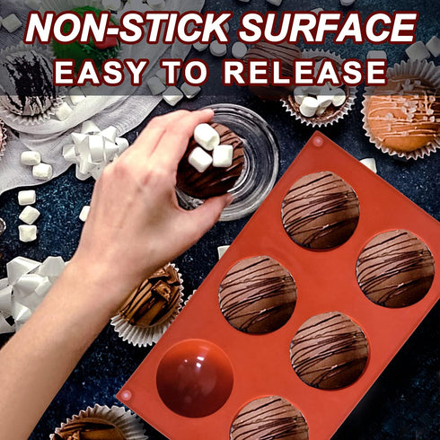 Semi Circular Silicone Molds, Non-Stick Chocolate Molds, 3 Packs for Making Cake, Jelly, Biscuit
