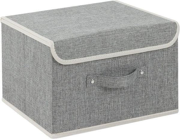 ENUMAIL Storage Boxes, Collapsible Storage Bins with Lids, Cotton and linen cloth Storage