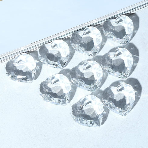 20pcs 28mm longsheng Crystal Prisms Heart Shape Chandelier Drop Parts Hanging Pendants Curtain Lamp Drop Rainbow Maker
