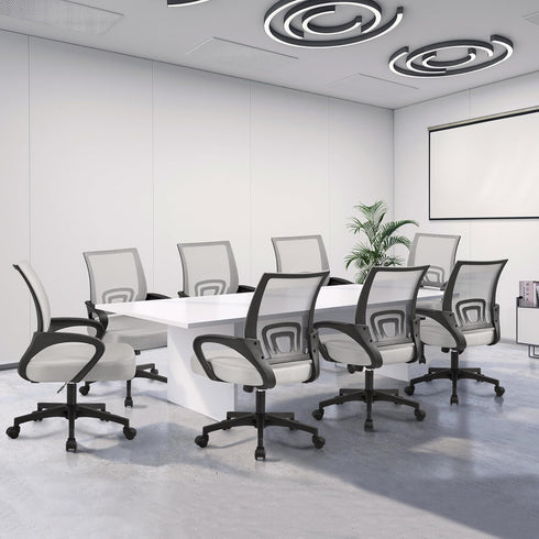 Yaheetech Ergonomic Office Chair, Mid Back Computer Chair with Lumbar Support, Adjustable Rolling Swivel