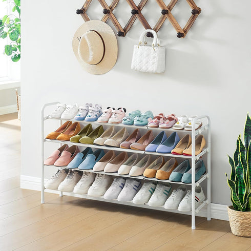 Closet,4 28 42, 24 Gewudraw Shoe Rack for Tier Shoe Organizer, Metal Shelf Can Expandable to for Bedroom, Entryway