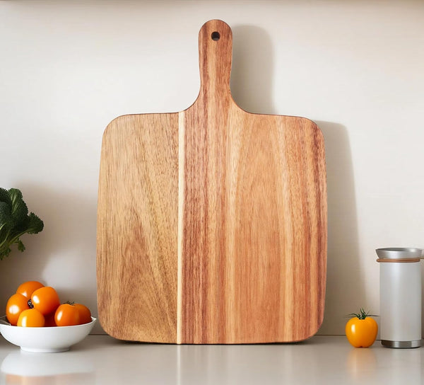 ZeQi Acacia Wood Cutting Board with Handle 14''X10'' / Charcuterie Board/Serving Board/Cheese,