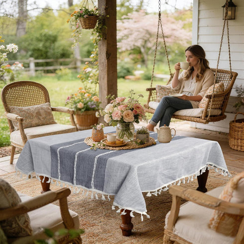 36 36 inch, Gray Square Tablecloth x Spring Rustic Farmhouse Grey Table Cloth, Small Linen Table Cover for Round Coffee