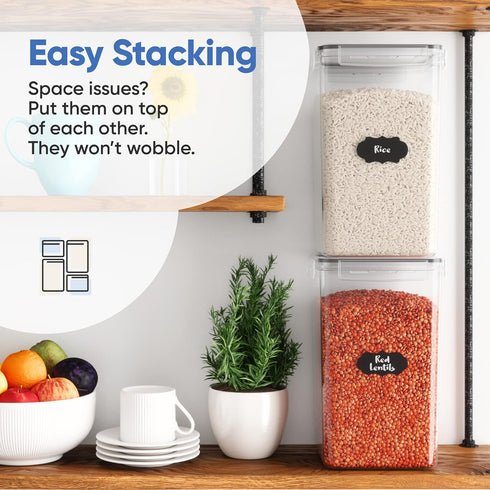 Pack 2, 6.5L, 220Oz, Chef's Path Extra Large Airtight Food Storage Containers with Lids, of Airtight Kitchen and Pantry