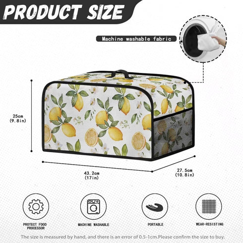 Crock for Pot Cover 6-8 qt, Yellow Lemon Slow Cooker Dust Cover with Pocket for Accessories