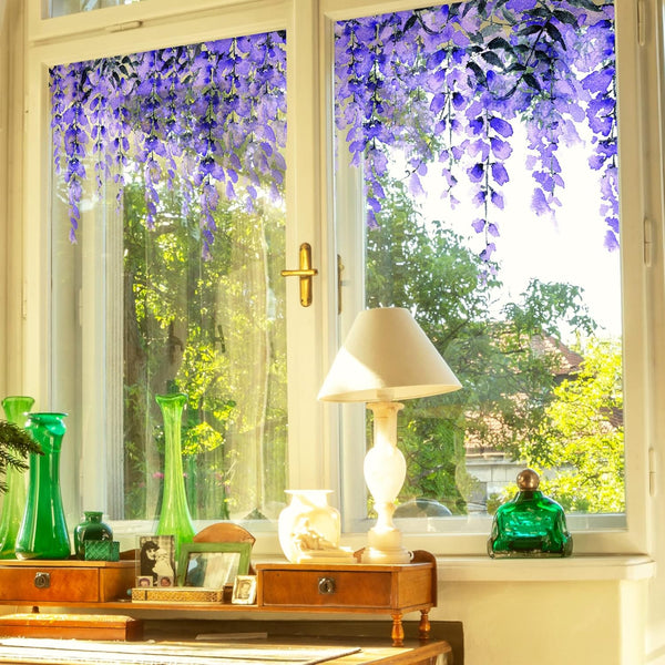 Transparent Leaf Window Sticker, Removable Static Cling Double-Sided Decal for Glass Windows Decor